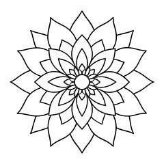 Flower Mandala coloring page. Vintage decorative elements. Oriental pattern, vector illustration