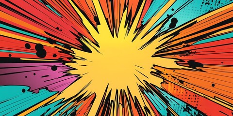 Fototapeta premium Dynamic starburst patterns with radiating lines and vibrant colors, creating a sense of energy and movement