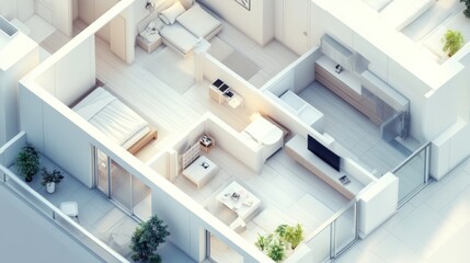 Modern Apartment Floor Plan with Balcony