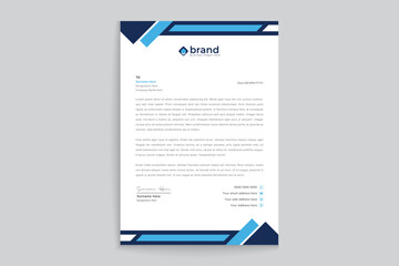 Blue and black letterhead design