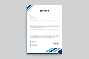 Blue and black letterhead design