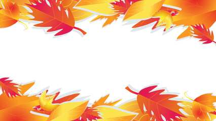 autumn leaves frame for copy spaces with white board 