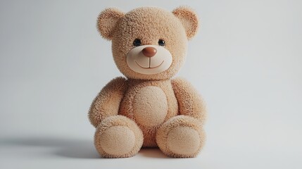 Obraz premium **Teddy bear with a tiny teddy bear keychain for Teddy Bear Day mockup isolated on white background