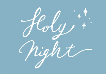ホーリーナイトのレタリングのカード