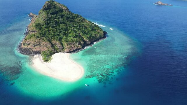 Aerial view of scenic seascape in Union of the Comoros, the Moh&eacute;li island marine National Park