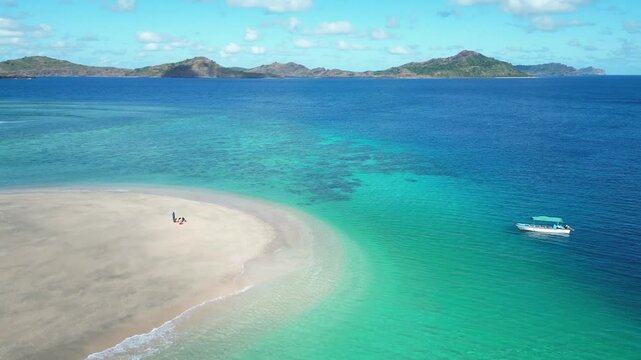 Private pristine white sand beach in the middle of the indian ocean