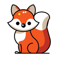 A cute vector art fox logo 3