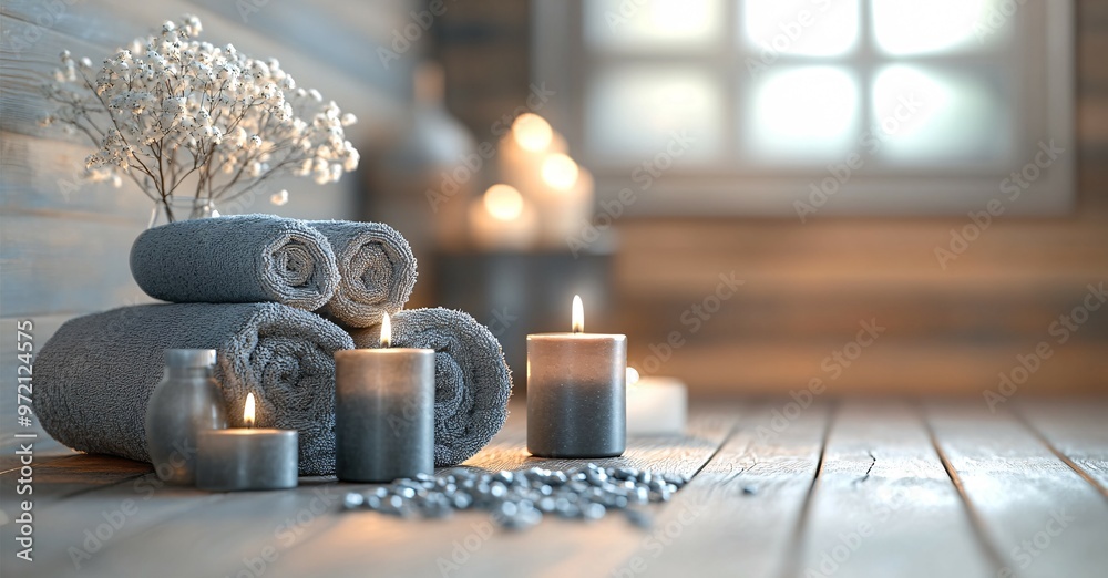 Aufkleber wellness influencer in a peaceful spa-like environment practicing self-care techniques soft lighting