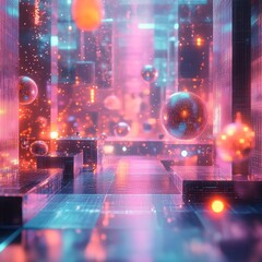 Obraz premium Neon Cityscape