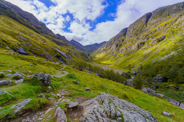 Landscape of the hidden valley, Glencoe, West Highlands