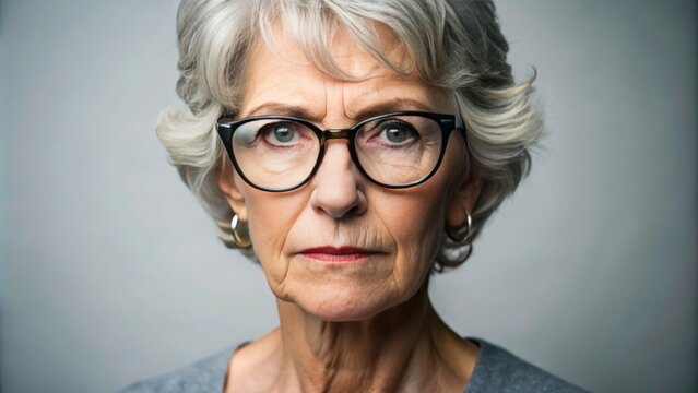 A distinguished-looking woman, her graying hair styled in an elegant bob, possessed a raised eyebrow that imperiously