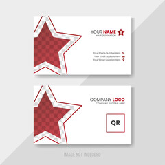 Modern business card template design with star shape style