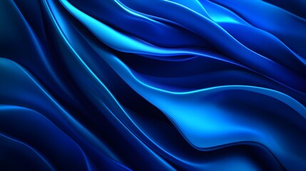 Fototapeta premium Ocean-inspired abstract waves, smooth blue gradients, sleek modern design