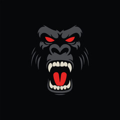 Minimalist Gorilla Head Vector Art for Wallpaper