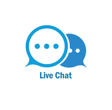 live chat icon on white background