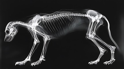 Obraz premium Veterinary X Ray Photograph of a Dog s Skeletal Structure 