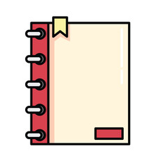 Notebook for write the subject matter learning icon, Outline symbol icon. Editable vector stroke.