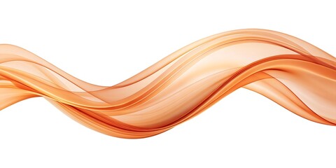 abstract orange wave curve lines designs on white isolation background	
