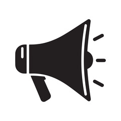 Speaker Megaphone Icon: Single Solid Vector Illustration for Website Design, Logo, App, Template