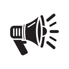 Speaker Megaphone Icon: Single Solid Vector Illustration for Website Design, Logo, App, Template