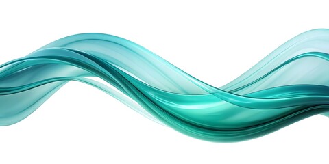 Obraz premium abstract green wave curve lines designs on white isolation background 