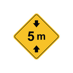 road sign icon, warning for a limited height on yellow rhombus. board.suitable for poster use and web icon	
