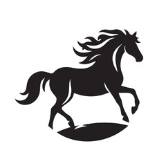 Obraz premium Running horse silhouette. Horse vector design. Horse logo, icon design black and white.