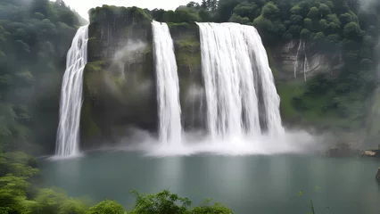 Fototapete Rund waterfall in the park © Main