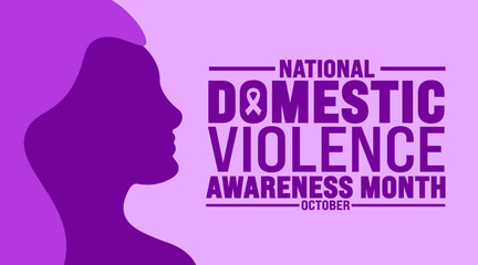 domestic violence awareness month background or banner design template is observed every year in October. Holiday concept. Template for card, poster, placard, template. eps 10