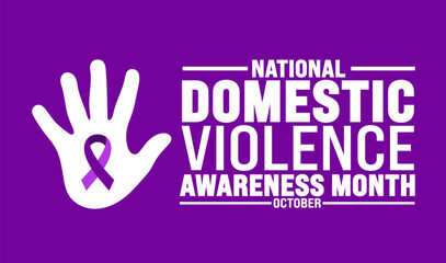 domestic violence awareness month background or banner design template is observed every year in October. Holiday concept. Template for card, poster, placard, template. eps 10