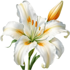 Fototapeta premium Regal Martagon lily with downward-facing blooms. 