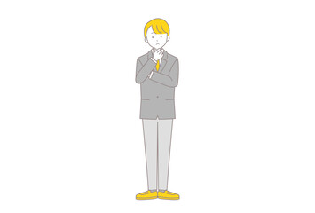 困っている制服を着た男子学生