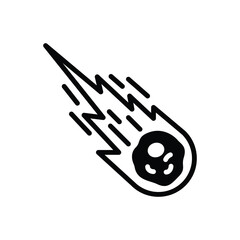 Black solid icon for comet
