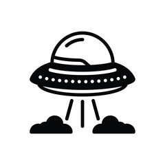 Black solid icon for flying saucer