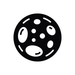 Black solid icon for moon