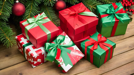 christmas tree with gift boxes