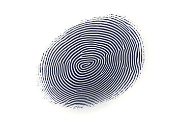 Black fingerprint isolated on white background