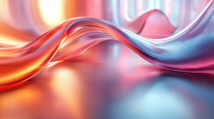 Naklejka premium Abstract, colorful, wavy, glass design.