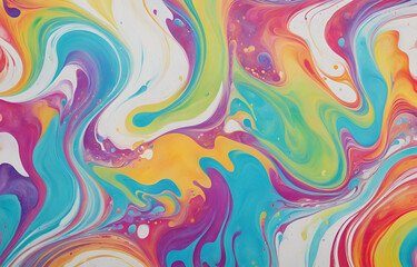 Fototapeta premium Abstract marbled acrylic paint ink painted waves painting texture colorful background banner