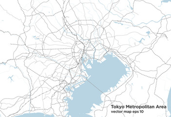 日本の首都圏のシンプルな道路路線図