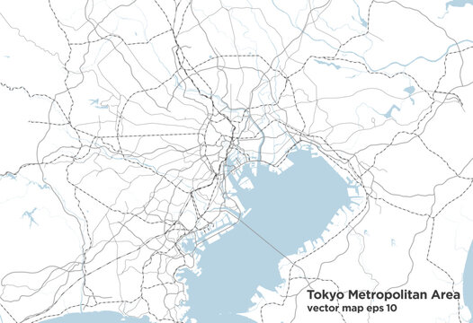 日本の首都圏のシンプルなロードマップ　（国道無し）