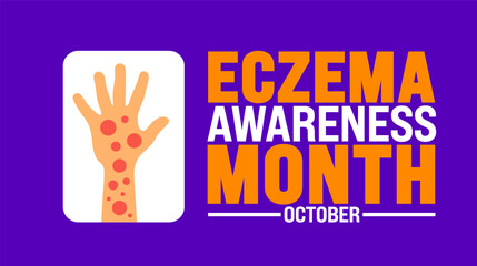 Eczema Awareness Month background or banner design template is observed every year in October. Holiday concept. Template for card, poster, placard, template. eps 10