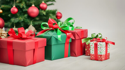 Obraz premium christmas tree with gifts