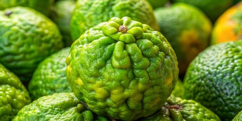 Fototapeta premium A vibrant emerald peel wraps around the ugli fruit's tender white segments, releasing a cascade of citrus flavors