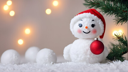 Obraz premium christmas decoration with snowman