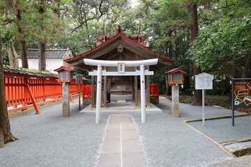 A Japanese shrine : the scene of a subordinate shrine in the precincts of Kashii-gu Shrine in Fukuoka City in Fukuoka Prefecture