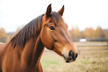 Obraz premium Close up brown horse portrait isolated on white background