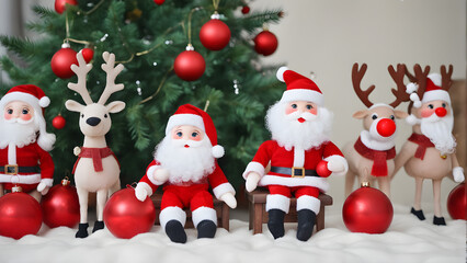 santa claus and christmas tree