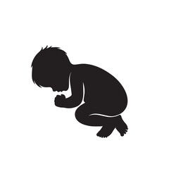 Obraz premium Baby silhouette. Infant vector design. Baby playing silhouette.