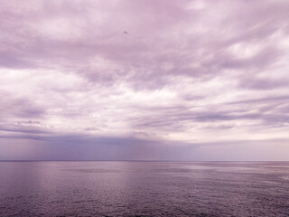 VIew to the sea and cloudy sky